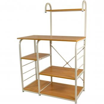 Estantería de cocina de pared con Mesa Fibra de Madera Aspecto de Madera para Microondas ts-ideen