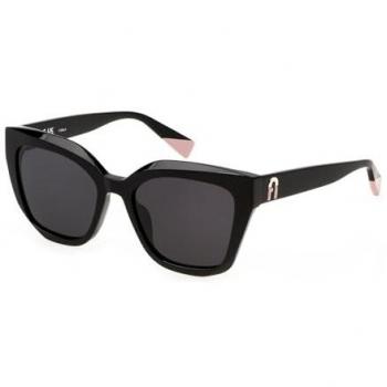 Furla Women's Shiny Black Sunglasses with Grey Lens - Size 54 MM, CAT3