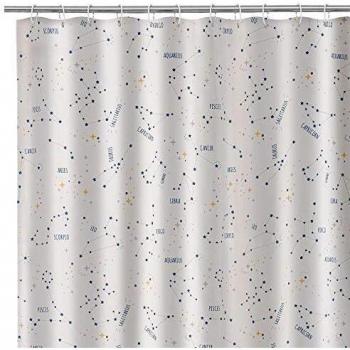 Cortina de baño con horóscopos Moderna Multicolor de Tela de poliéster, de 180x200 cm - LOLAhome