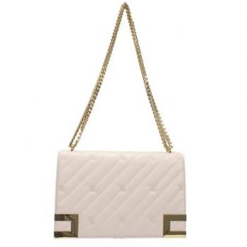 Elisabetta Franchi Quilted Ivory Crossbody Bag for Women