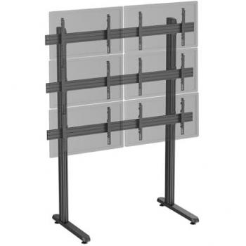 Soporte de suelo para 6 televisores de 45'' a 55'', color negro