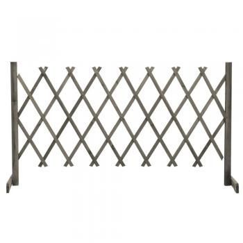Valla de Jardín Enrejado de Madera Maciza de Abeto Gris 150x80 cm