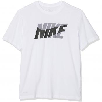 Nike M NK Dry DFC Block T-Shirt, Hombre, White/Black, L