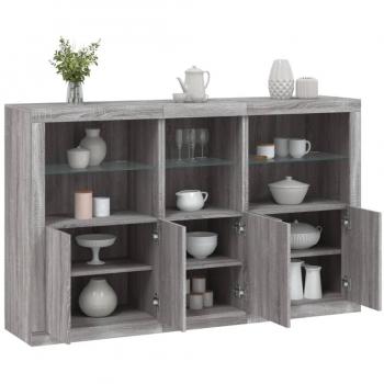Aparador con luces LED 162x37x100 cm, Mueble de Almacenaje de Salón, Armarios con Puertas, Cajón de Madera, Buffet para salón Moderno, Armario Auxiliar, Armario de