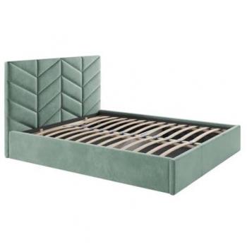 Cama Cofre Abatible 160 x 200 cm - Tela Texturizada - Verde Almendra - JUSTANI