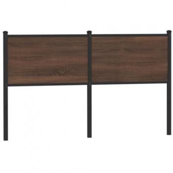 Cabecero de madera de ingeniería y acero marrón roble 140 cm