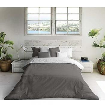 NATURALS Funda nórdica Bicolor Reversible Cama 180 cm Gris 7 / Blanco