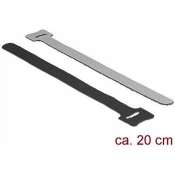 Bridas de Velcro Negras 200 mm x 12 mm, 10 Piezas - Delock 18687