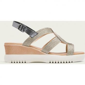 Sandalias Porronet Elisa gris con cuña de 5cm