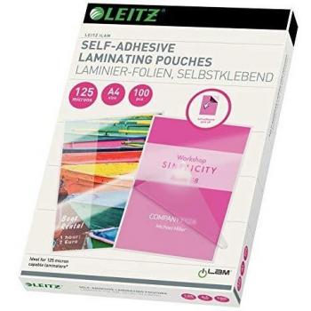 Bolsas de Laminado A4 Brillantes 125 Micras Autoadhesivas - Pack de 100 Unidades