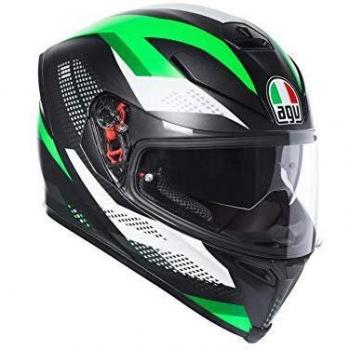 AGV 0041A2HY_029_MS Sistema de retención Doble D, Hombre, Marble Matt Noir/Blanc/Vert
