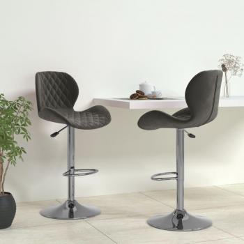 Taburetes de cocina vidaXL 2 unidades terciopelo gris oscuro