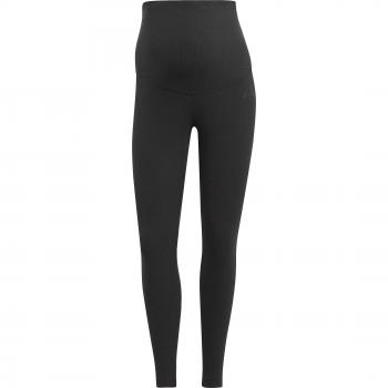 Adidas Women's 7/8 High-Waisted Ribbed Maternity Leggings - Black (XL)