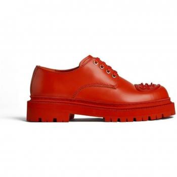 CAMPERLAB Eki Men's Formal Red Smooth Leather Shoes in Size 40