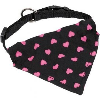Collar Nobby con Paño Rosa, tamaño L: 20-30 cm, ancho 10 mm, incluye correa