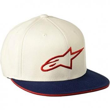 Alpinestar Ageless Flat Gorra, Hombre, Blanco/Rojo, L/XL
