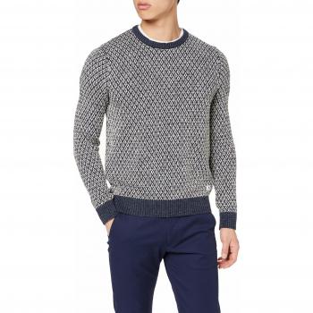 JACK & JONES JPRDEEP Knit Crew Neck Camiseta de Manga Larga, Azul