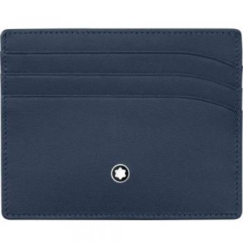 Montblanc Meisterstück – Estuche para tarjetas de visita MST Pocket 6 CC Marina tarjeta de visita móvil, color azul marino