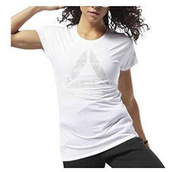 Reebok Os AC Graphic tee Camiseta, Mujer, Blanco, L