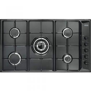 Placa de cocina empotrada De'Longhi NL 59 DD, color negro, 90 cm, gas, 5 fuegos
