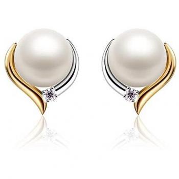 Jewlldeen Perlas Pendientes Mujer Plata de Ley 925 ''Pienso en tí'' con para Regalo Originales