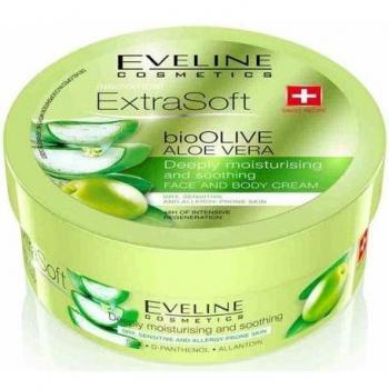 Eveline Cosmetics Extra Soft Moisturizing and Soothing Cream for Sensitive Skin Bio Olive & Aloe Vera 175 ml