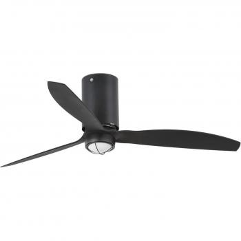 Ventilador de Techo Mini con Difusor de Cristal y Luz LED - Acero