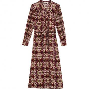 La Petite Étoile Racha Psychedelic Patterned Belted Long Women's Dress