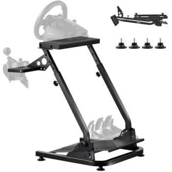VEVOR Adjustable & Foldable Racing Wheel Stand for Logitech G29 G27 G920 G923, Thrustmaster T300RS T300GT T248 TS-PC TSXW - Pedals Not Included