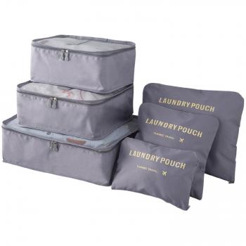 BlueBeach® Set de 6 Organizadores de viajes Cubos de embalaje Bolsa de lavandería Bolsas de compresión de equipaje Bolsa en el organizador de bolsa para la ropa