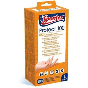 Guantes de Vinilo Spontex Protect Talla L 100 Unidades, Desechables, Hipoalergénicos y Sin Polvo