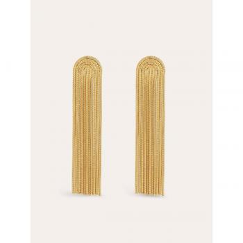 Pendientes Waterfall de acero bañado en oro