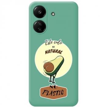 Funda Silicona Líquida Verde para Xiaomi Redmi 13C con Diseño de Culo Natural