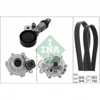 Bomba de agua + kit de correa poli V INA 529 0371 30 para MAZDA: 3, 2