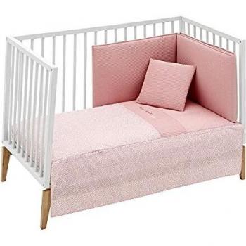 Cambrass 46000 - Juego de colcha + portector para cuna, rosa, unisex