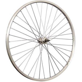 Rueda trasera de bicicleta 28 pulgadas YAK19 con piñón de rosca, doble pared, acero inoxidable, color plateado