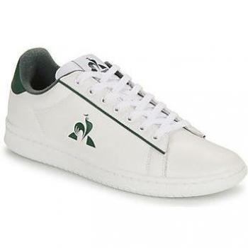 Le Coq Sportif LCS COURT CLEAN Men's Sneakers (Trainers) in White, Size: 8 US, Green Leather Sporty Sneakers with Rubber Sole
