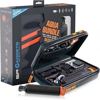 Sp Gadgets Aqua Bundle - Maleta de protección Resistente al Agua y empuñadura Flotante para Fijar GoPro, Negro