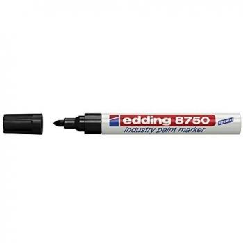 Marcador de Pintura Industrial Edding 8750, Negro, Punta Redonda, 2-4 mm