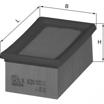 Filtro de aire KNECHT LX 820 - Tipo: Filtro de aire, Compatibilidad: Vehículos específicos, Eficiencia de filtración: Alta, Materiales: Papel y plástico, Dimensiones: Ajustadas a especificaciones del