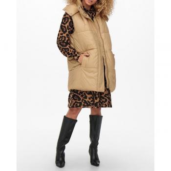 Chaleco acolchado Only Demy Noos beige para mujer