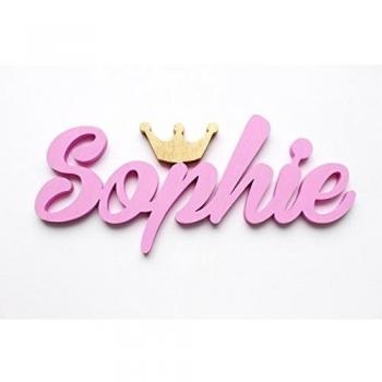 Placa de Nombre de niña Personalizada con Corona para Dormitorio Infantil, Letrero con Nombre de Princesa o príncipe