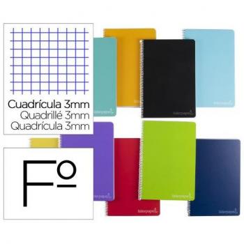 Cuaderno Espiral Liderpapel Folio Witty Tapa Dura 80h 75gr Cuadro 3mm