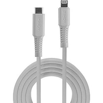 LINDY USB Type C to Lightning Cable, White, 0.5 m