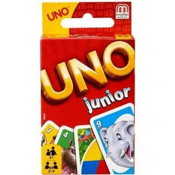 UNO junior Mattel Games Juego de Cartas, Juego de Mesa para niños con Dibujos de Animales