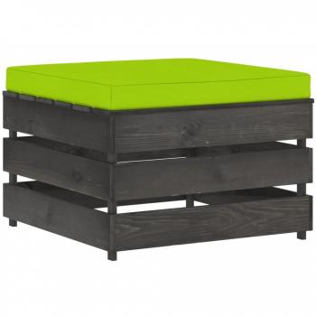 Otomana modular seccional con cojín de madera gris impregnado