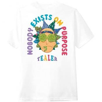 Tealer Rick & Morty Trippy Graphic T-Shirt for Men, White, Size L