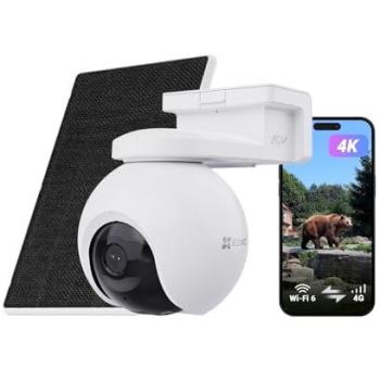 Cámara de videovigilancia exterior Ezviz EB8 4K 360° con panel solar y conectividad 4G/WiFi