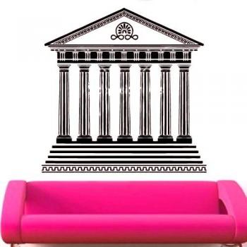 Kult Kanvas AIN6 1 - Adhesivo decorativo para pared, diseño de templo griego, rosso, L 60 cm x 60 cm