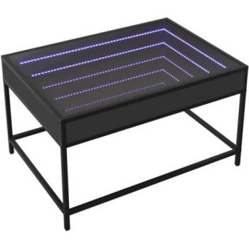 Mesa de centro con Infinity LED negro 70x50x41 cm